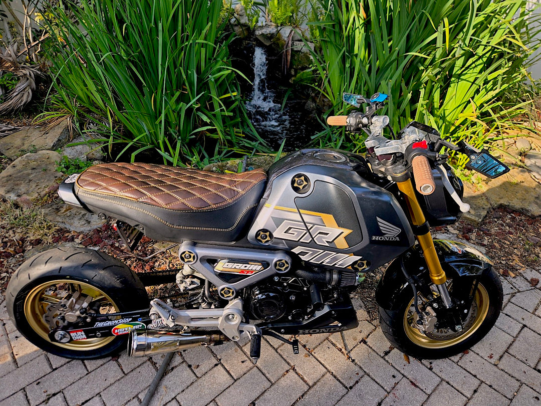 Honda Grom Seat Cover 2013 - 2025 Tobacco and Black Double Diamond