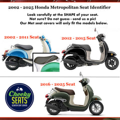 Honda Metropolitan Distressed seat cover with Piping Jazz Scoopy
