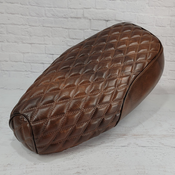 Genuine Buddy KICK Distressed Tobacco Diamond Seat Cover Handmade