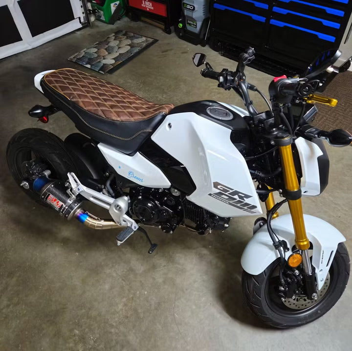 Honda Grom Seat Cover 2013 - 2025 Tobacco and Black Double Diamond