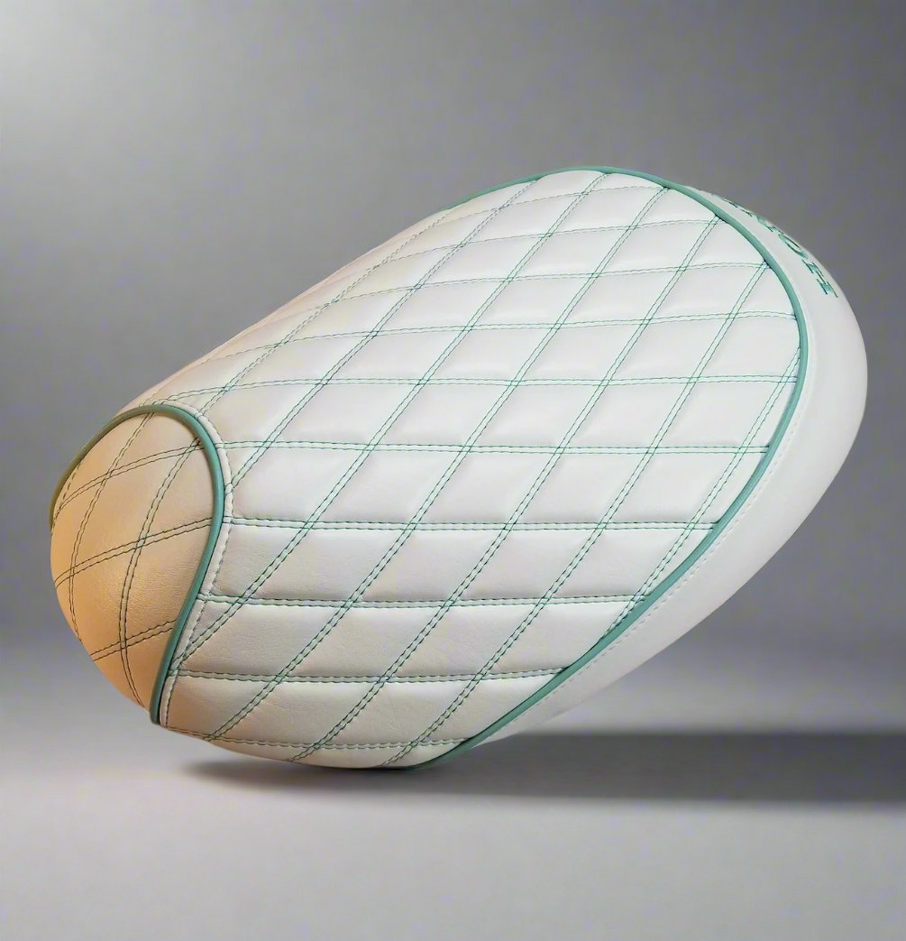 Honda Metropolitan WHITE Double Diamond Seat Cover with Piping