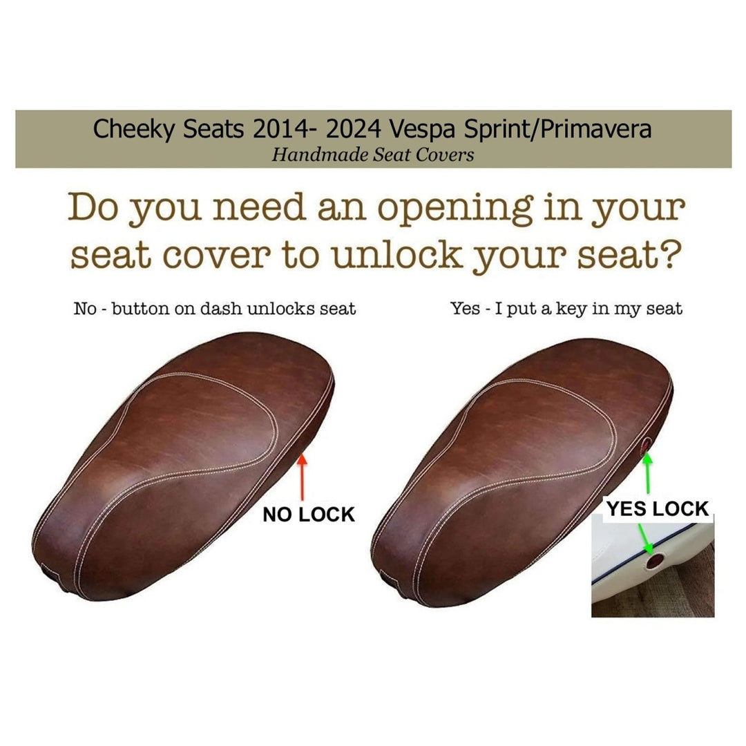 Vespa Sprint / Primavera Checker Seat Cover with Piping