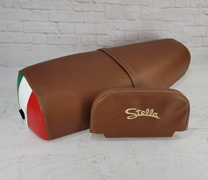 Genuine Stella Seat Cover - Black or Brown with Rear Italian Flag