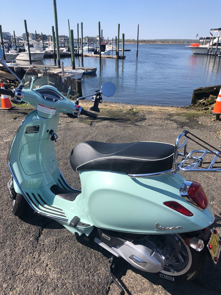 Vespa Sprint / Primavera Black with Piping Seat Cover