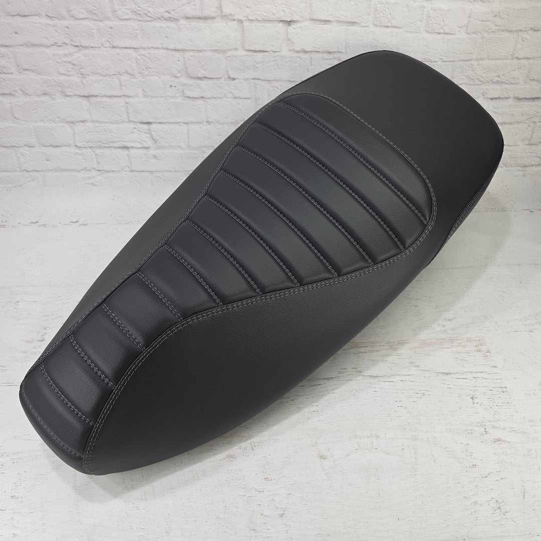 Vespa GTS black tuck and roll seat cover