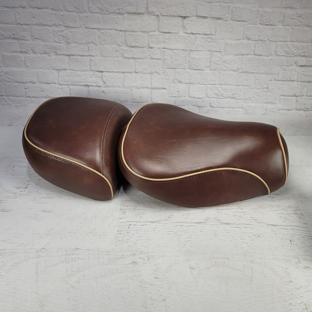 Vespa LXV Padded Distressed Whiskey Brown with Piping