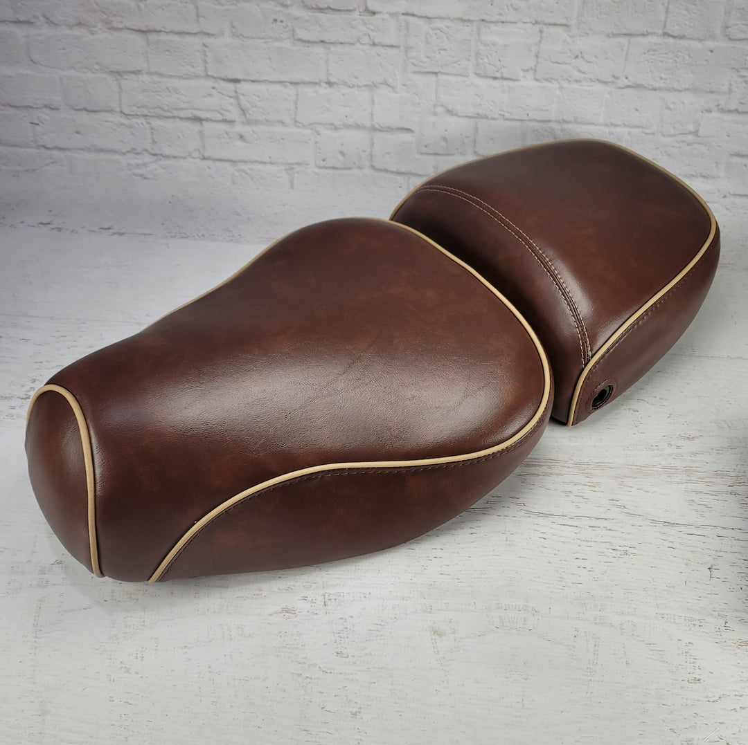 Vespa LXV Padded Distressed Whiskey Brown with Piping
