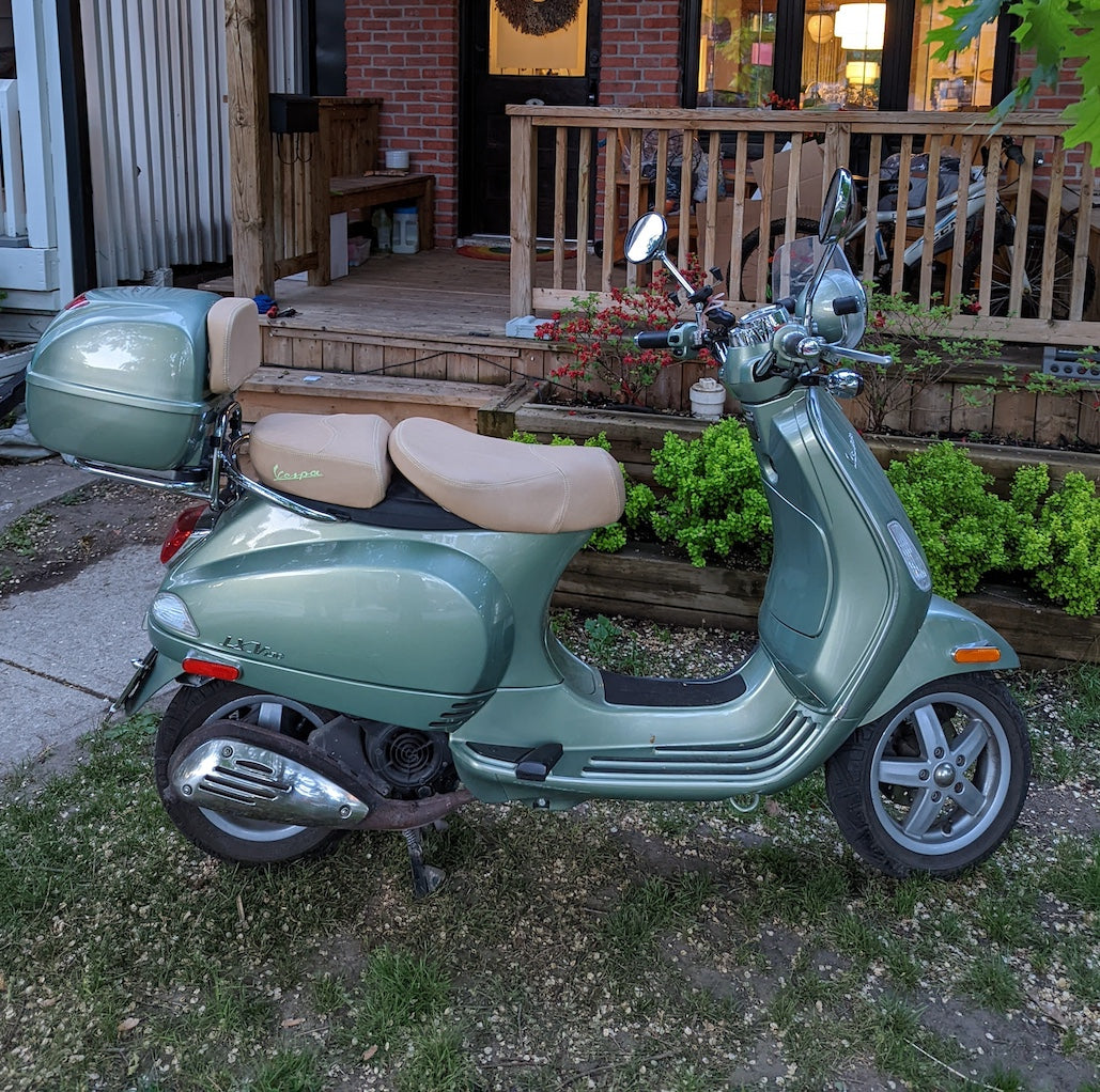 Vespa LXV Matte Camel Tan Seat Cover Handmade