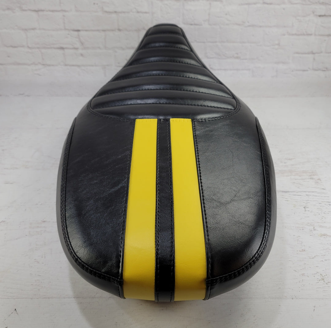 Vespa Sprint / Primavera Seat Cover Satin Black with Dual Racing Stripes