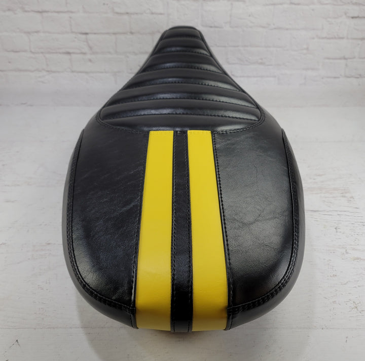 Vespa Sprint / Primavera Seat Cover Satin Black with Dual Racing Stripes