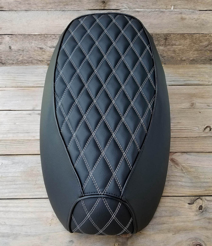 Yamaha Vino 125 Double Diamond Seat Cover with Piping, Handmade