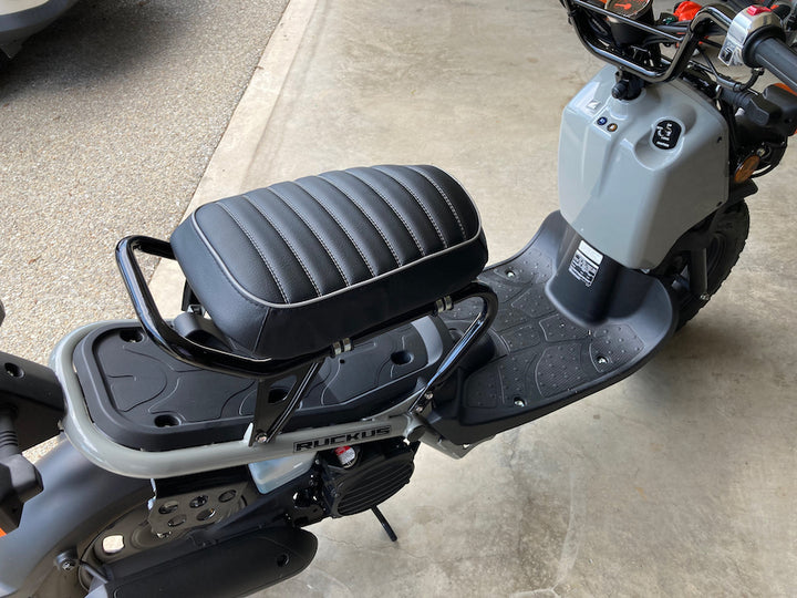 MADE TO ORDER Honda Ruckus Padded Black Tuck and Roll Seat Cover
