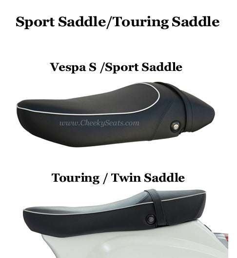 Vespa S / LX  50 125 150 TOURING SADDLE Seat Cover with Piping - Choose your own color