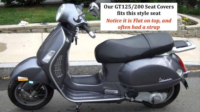 Vespa GT200 Granturismo GT 200 Black with Piping Seat Cover