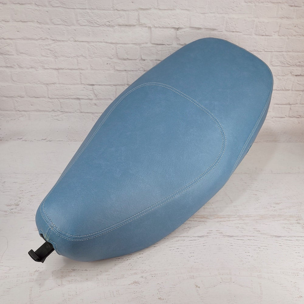 Vespa LX Distressed Blue Seat Cover French Seams