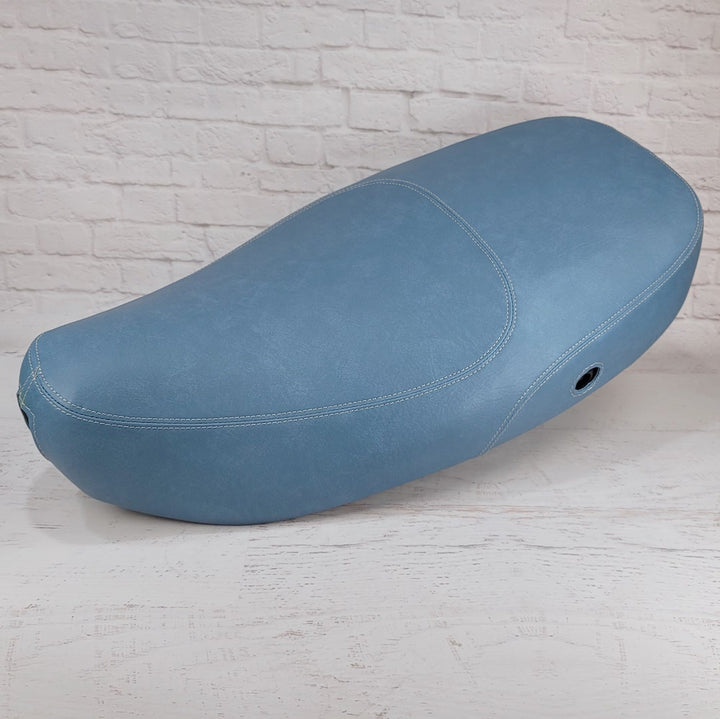 Vespa LX Distressed Blue Seat Cover French Seams
