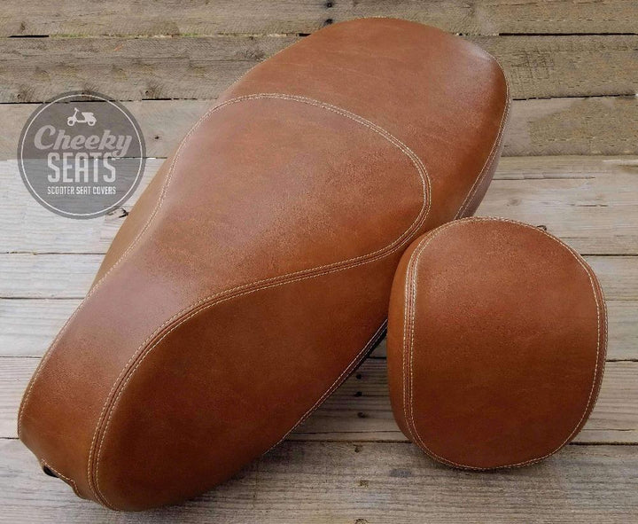 READY TO SHIP Vespa Sprint / Primavera Caramel Brown Seat Cover